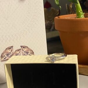 6.5mm moissanite engagement ring